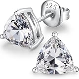 Pendientes Diamante Hombres Plata De Ley 18K Oro Blanco Brillante Pendientes Diamante Hombre Mujer Hombre Plata De Ley