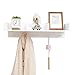 Produktbild JCNFA Bambus-Aufbewahrungsfach Schlafzimmer Wandgarderobe Badetuchhaken Türhänger Regal Und Haken (Farbe : Weiß, größe : 24.80 * 7.87 * 5.94in)