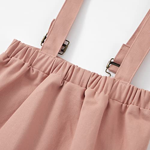 Image of Weixinbuy Toddler Girl Fall Clothes Lace Fly Sleeves Ribbed T-shirt+Suspender Skirt+Headband Winter Outftts Clothing Set 1-6T