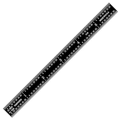 PEC Tools 6 inch Flexible Metal Ruler, Easy to Read Stainless Steel Ruler, High Contrast, 16R Graduation (1/32", 1/64", 1/50", 1/100"), Machinist Ruler with Black Chrome Finish, Made in USA