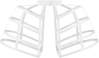 Women Victorian Bustle Cages Hoop Skirt Cage Skirt Pannier Petticoat for Women White, 3 Hoop