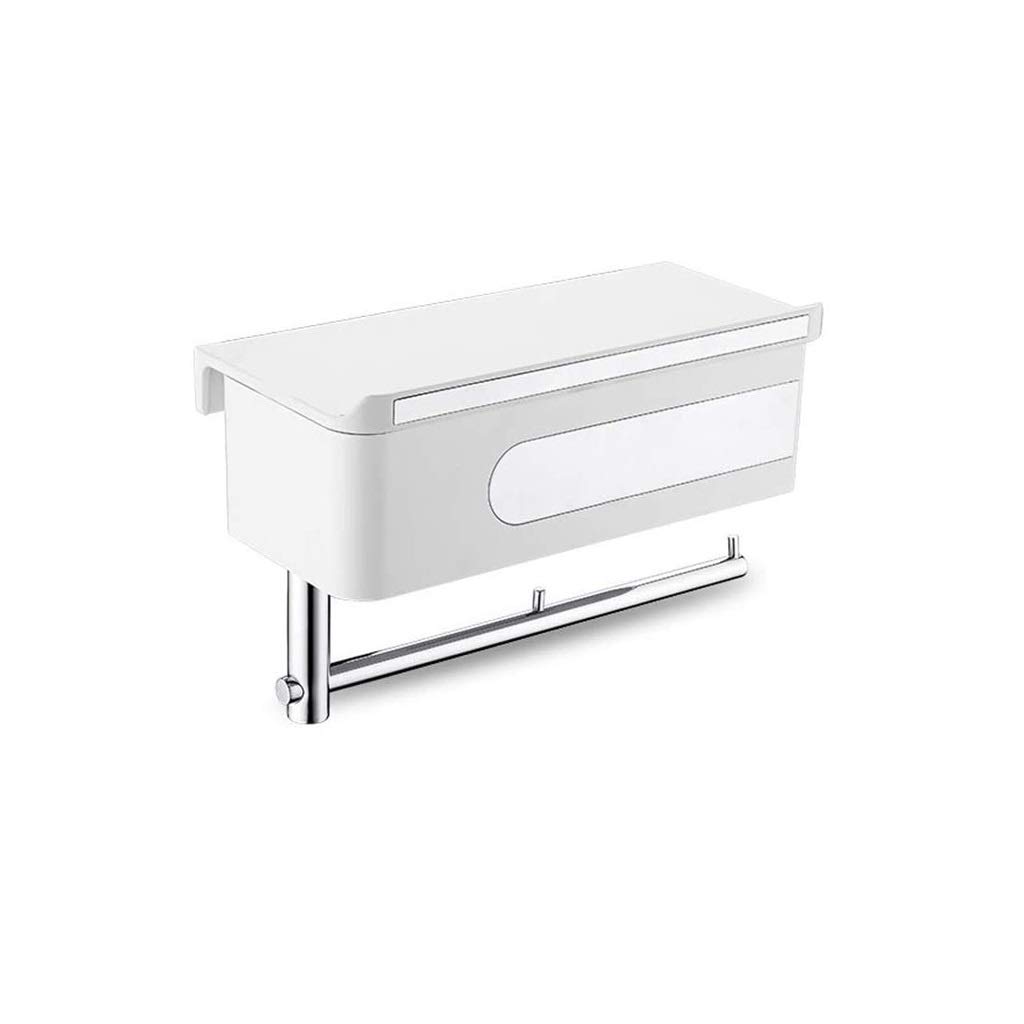 Stały uchwyt na papier toaletowy, Toilet Paper Holder ABS And Copper Alloy Wall Mount With Shelf For Phone Tablet Glasses