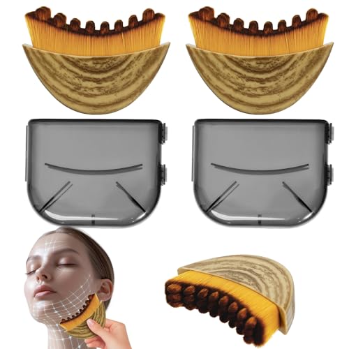 TUTUO Brosse de massage pour le visage, drainage lymphatique, pour le contour du menton et de la mâchoire pour peau sensible, ergonomique, brosse sèche douce