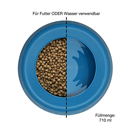 Kurgo Splash Free Wander, Wassernapf, auslaufsicherer Reisenapf für Hunde, tragbar, ohne Verschütten, Kapazität 0,7 l, Blau
