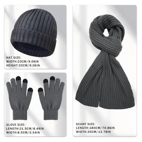 Set de guantes táctiles, gorro y bufanda de invierno para evitar manos frías 5
