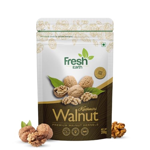 Fresh Earth Kashmiri Walnut Kernels 200g | Akhrot Giri | Dry Fruits | 100% Pure Premium Akhrot | High in Anti oxidants | Crunchy Walnut | Healthy Snacks (B0CSDKVSW5) Amazon Price History, Amazon Price Tracker