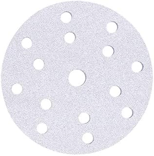 Mirka Basecut White Hook and Loop Hook It 150mm 6 Inch Sanding Discs - Box 100 Abrasive P80 Grit Automotive Refinishing Sandpaper Sanding Discs 15 Hole Vacuum Dust Extraction System