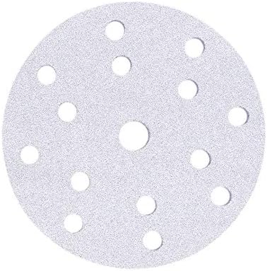 Mirka Basecut White Hook and Loop Hook It 150mm 6 Inch Sanding Discs - Box 100 Abrasive P80 Grit Automotive Refinishing Sandpaper Sanding Discs 15 Hole Vacuum Dust Extraction System