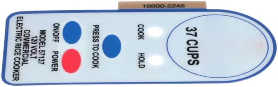 Fits Town Food Service 57137 120 Volt 10000-2245 Label, Ricemaster
