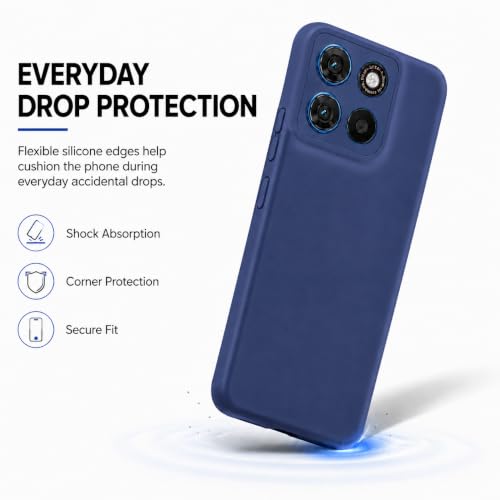 Image of FIRST MART Matte Silicone Back Cover for Motorola G Max - Blue