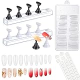 150Pcs Modacraft Nail Practice Painting Stand Kit with 2 Sets Press On Nail Tip Art Holder Polish Di