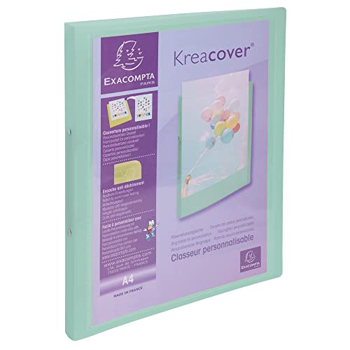Exacompta 54279E 5er Pack Ringbuch KreaCover aus flexiblem Kunststoff für DIN A4, 2-O Ring Mechanik 15 mm, Rücken 20 mm, Außenmaße 32 x 25 cm farbig sortiert