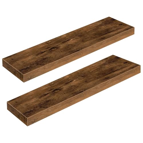 Image of Floating Shelves for Wall, Bathroom Shelves Wall Mounted for Kitchen, Bedroom, Bathroom Storage Over Toilet, Hanging Book Shelf for Wall Home Decor Living Room (Brown)