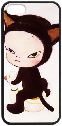 Custom Yoshitomo Nara Black Evil Black Case for iPhone 5 iphone 5S(Laser Technology)