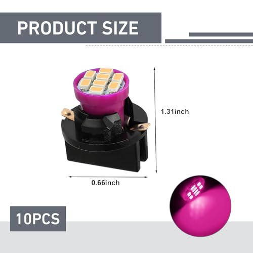 10 unidades luz LED T10 rosa para tablero de auto miniatura 2