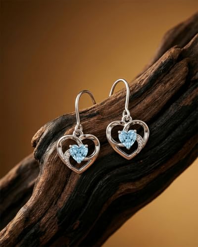 Image of Clara 925 Silver Olesya Heart Pendant Earrings Chain Bracelet Ring Anklet | Gift for Women & Girls| Platinum Plated | Swiss Zirconia | Jewellery Set
