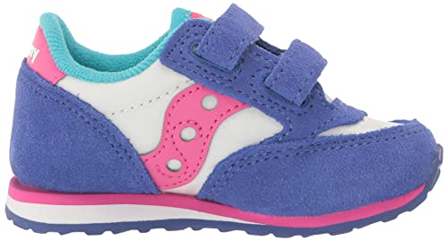 Saucony Unisex-Child Baby Jazz Hook & Loop, Blue/White/Stripe, 6 M #TOP5