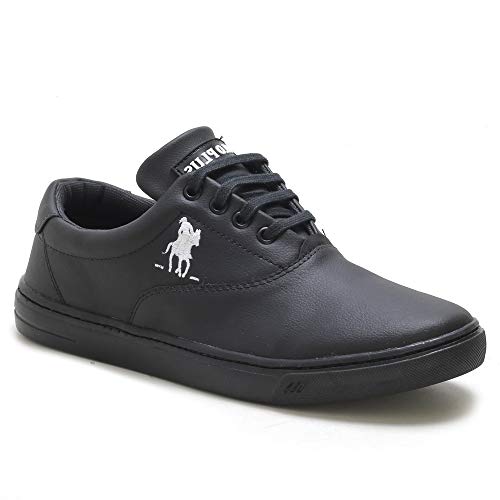 Kit Tênis Casual Polo Sapatênis Masculino Confort + Pulseira Cor:Preto;Tamanho:38