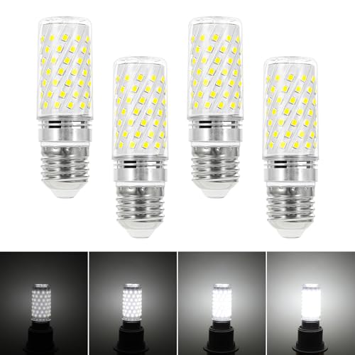 I-SHUNFA E27 LED bombillas de maíz regulable, luz blanca fría 6000K 10W 1000LM LED E27 bombillas de maíz, sustituye a 100W bombilla halógena, bombilla LED para lámpara de araña AC 230V(paquete de 4)
