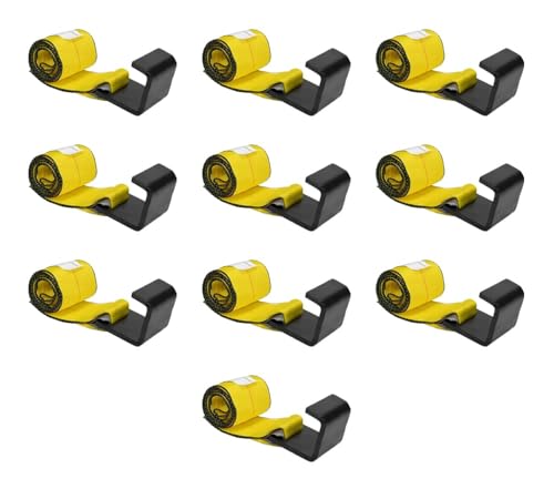 Mytee Products (10 Pack) 4" x 5' Roll Off Container Yellow Winch Strap w/Large Flat Hook for Roll Off Truck, 5,400 lbs Working Load Limit by Mytee Products - Used condition - US$73.80