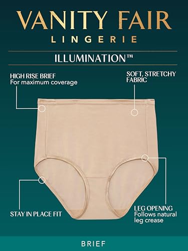 Vanity Fair Women's Illumination Brief Panties (Regular & Plus Size), 3 Pack - Midnight Black, 7 — view 4