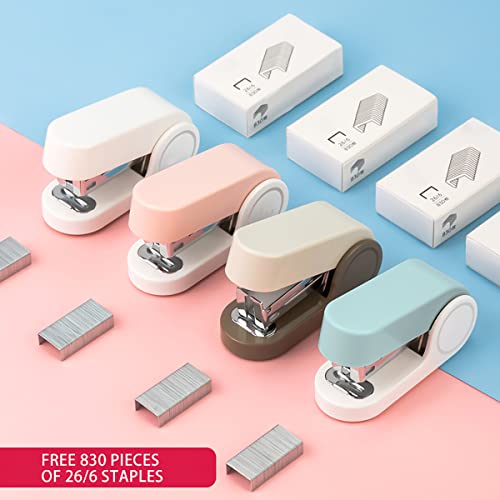Mini Stapler,Desktop Staplers,Office Stapler,Modern Simplicity,With 830 Standard Staples(24/6 Or 26/26)(4 Colors Available) #TOP2