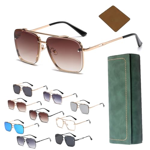 Upliftjoys Sunglasses, Retro Gradient Sunglasses Uv400 Protection, Retro Oversized Square 𝐒𝐮𝐧𝐠𝐥𝐚𝐬𝐬𝐞𝐬