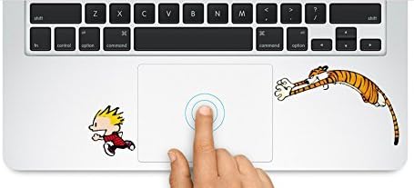 Calvin and Hobbes Running Attack Jumping Printed Decal Sticker to Customize Water Bottles Cars Laptops Trackpads Compatible with MacBook Retina, MacBook Air, MacBook Pro, iPad, iPhone