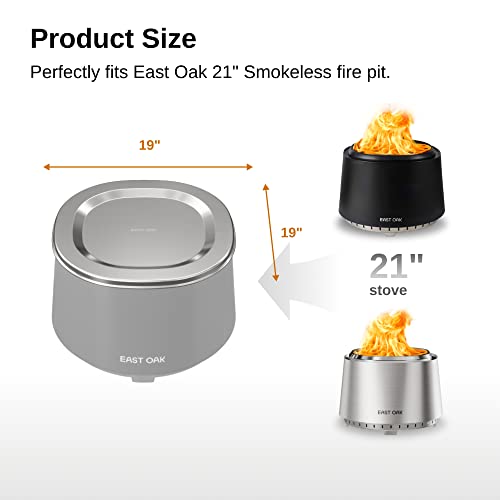 East Oak Fire Pit Lid For 21'' Smokeless Fire Pit, 304 Stainless Steel Fire Pit Accessories For Outdoor Fire Pits, Waterproof, Anti-Rust, And All-Weather Resistant, 19" D X 0.78" H #TOP4