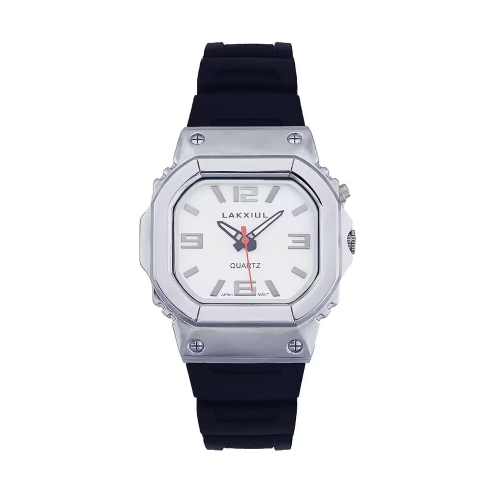 Reloj de voz en inglés para ciegos, personas con discapacidad visual o ancianos, caja plateada, correa negra