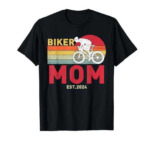 Mom Est. 2024 New Mom In 2024 Cycling Moms Lovers Vintage T-Shirt