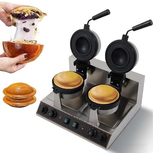 SIEEOUR Prensa Eléctrica Para Paninis Y Gofrera Para Hamburguesas,Máquina Comercial Para Hacer Sándwiches De Helado Con Temperatura Ajustable,Selladora De Hamburguesas Tipo Ovni(Double head)