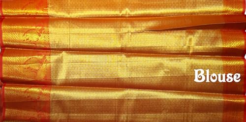 Image of VFCollections Women's Kanchipuram Silk Pure Pattu Sarees With Blouse