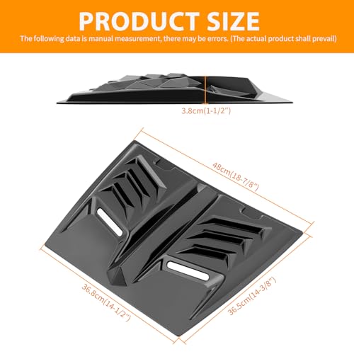 Image of Hood Vents for Cars,Universal Hood Scoop,Hood Air Vent for Trucks,Car Air Vent with Reflective Strips, Universal for Most Cars,1 Series E90 E91,W117(Glossy Black)