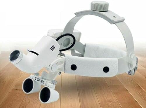 5W LED Headlight & Headband Binocular Loupes Magnifier 3.5X-420mm