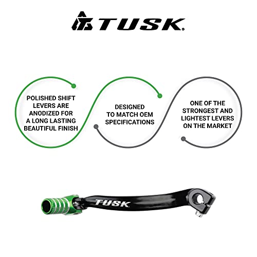 Tusk Folding Shift Lever Black/Green Tip For Kawasaki Kx85 2001-2013 #TOP3
