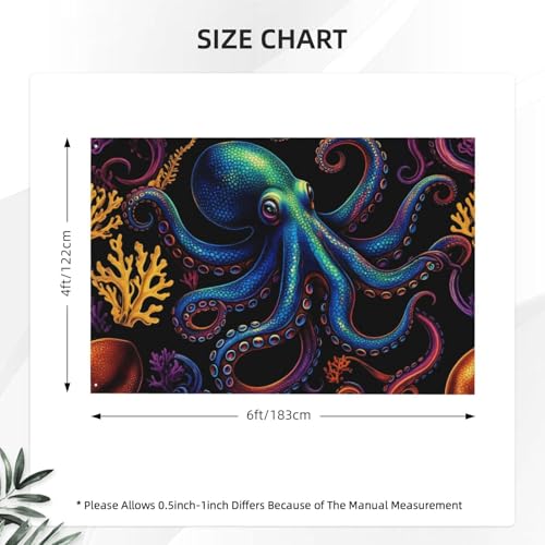 Drapeau extérieur pieuvre 1,2x1,8m en polyester durable pour jardin