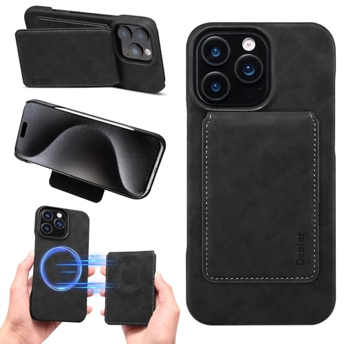【SUYYPW】適用 iPhone 15 Pro ケース MagSafe対応 高級レザー いphone15プロ スマホ 背面magsafe カード ケース付き 2in1 分離式 マグセーフ ワイヤレス充電対応 3枚 カード収納 財布型 アイフォン15Pro