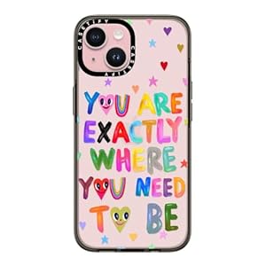 CASETiFY Compact Case for iPhone 15 [2X Military Grade Drop Tested / 4ft Drop Protection] – You are exactly where you need to be – Clear Black