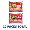 RITZ Bits Cheese and RITZ Bits Peanut Butter Sandwich Crackers Variety Pack, Lunch Snacks, 20 Snack Packs, (Pack of 8)