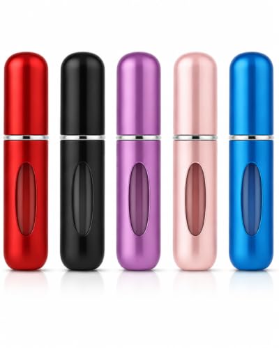 Kit 5 Porta Perfume Recarregável 5ml Atomizador