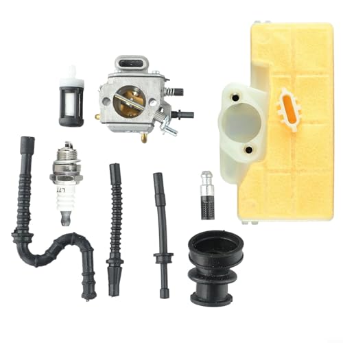 Kit de carburador de 8 piezas, se adapta a motosierra 029 M 90 039 MS390 1127 120 0650 Carb Spark Bujía, filtro de combustible, línea de combustible, filtro de aire, filtro de aceite, línea de