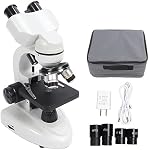 Binocular Compound Microscope 360 Degree Rotation Professional Set with WF10X WF50X Eyepieces for Laboratory