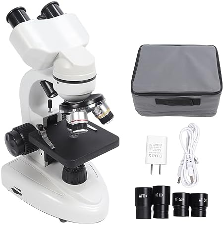 Binocular Compound Microscope 360 Degree Rotation Professional Set with WF10X WF50X Eyepieces for Laboratory