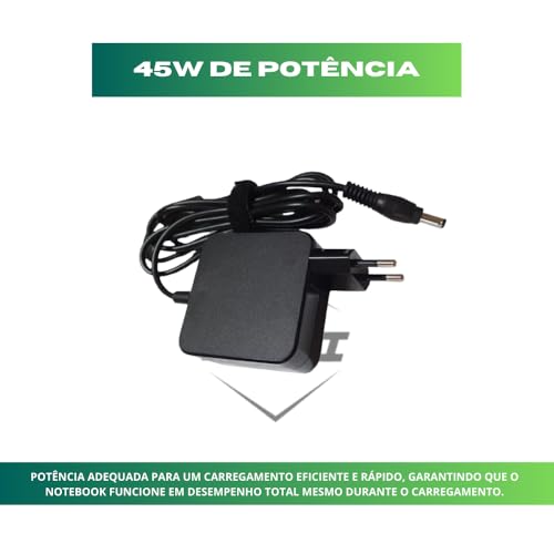 Carregador Fonte para Notebook Asus 45W 19V Compatível com VivoBook F705, Z450LA, X450L, X550A, Z450