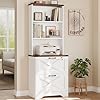 SEDETA 2 Drawer File Cabinet with Lock, Wood Filing Cabinet fits Letter, Legal, A4 Size, Hanging File Folders, Farmhouse File Cabinets for Home Office with Adjustable Storage Shelf, White