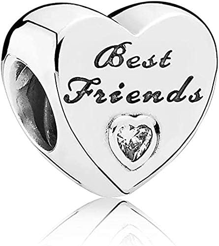 CWOne Designs Family Love Heart Charm Beads - Authentic S925 Sterling Silver Love Heart Family Collection Charms with Cubic Zirconia Charms & Gift Pouch