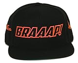 Just Ride Braaap Hat Flat Bill Snapback Sled Snowmobile (Black/Orange)
