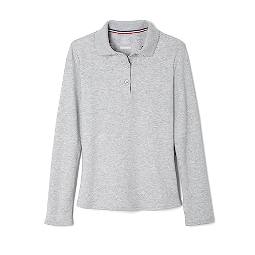 Image of French Toast Girls Plus Size' Uniform Long Sleeve Polo with Picot Collar (Standard & Plus)