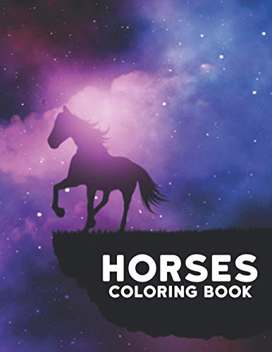 Horses Coloring Book: 50 One Sided Horses Designs Coloring Book Horse Stress Relieving Coloring Book